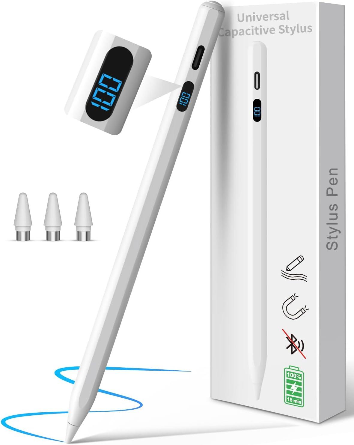 Digiroot Stylus Pen for Touchscreen, Enhance Your Mobile Experience！ Color: White Package Includes: Dust Cup x 1 Replaceable Tips x 3 Universal Stylus Pen x 1 Type-C Charging Cable x 1 Compatibility: Compatible Devices: iPhone, Android, and Harmony OS devices Incompatible Devices: iPad, Microsoft, Amazon Fire, Kindle, or Ch